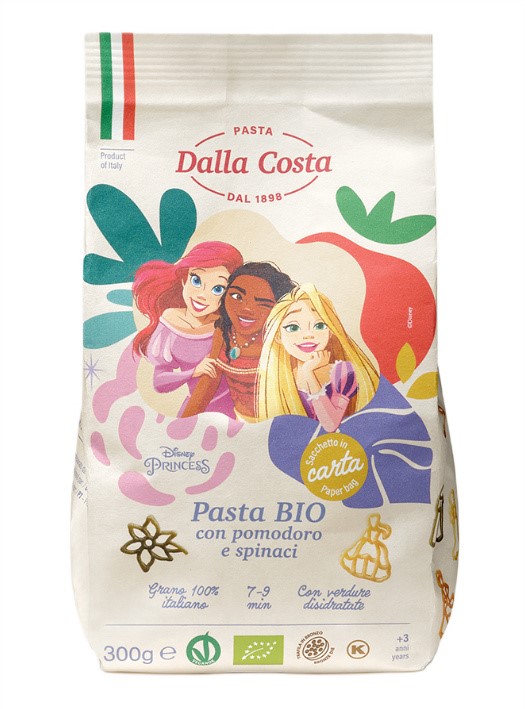 Makaron (semolinowy trójkolorowy) Disney Princess BIO 300 g — Dalla Costa
