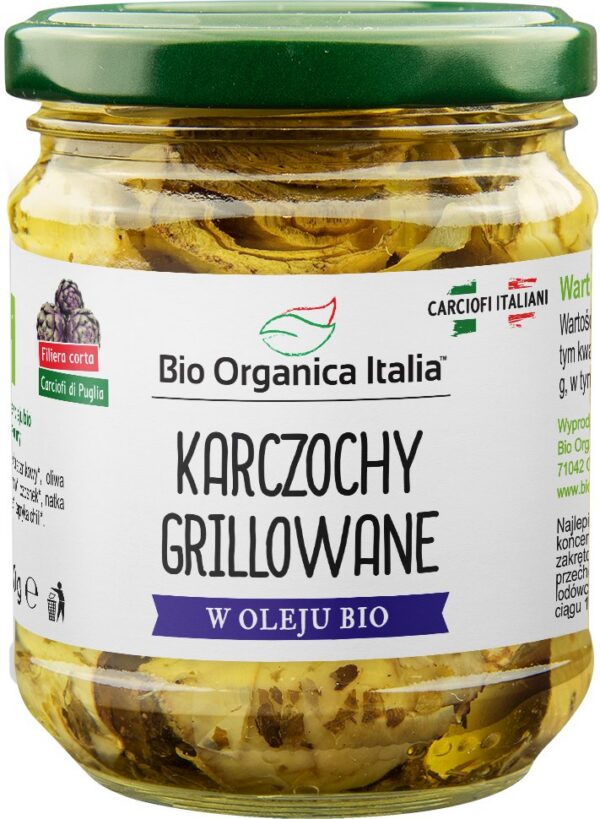 Karczochy grillowane w oleju BIO 190 g (słoik) — Bio Organica Italia