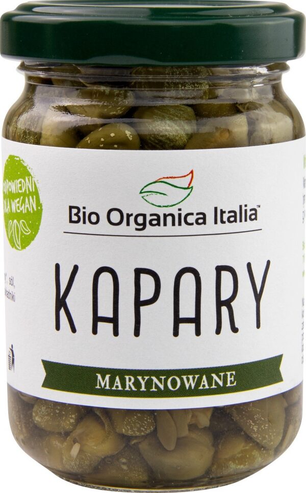 Kapary marynowane BIO 140 g (90 g) (słoik) — Bio Organica Italia