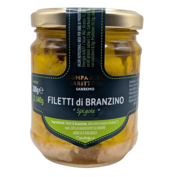 Filety z okonia morskiego w BIO oliwie z oliwek extra virgin 200 g (słoik) — Compagnia Mediterranea