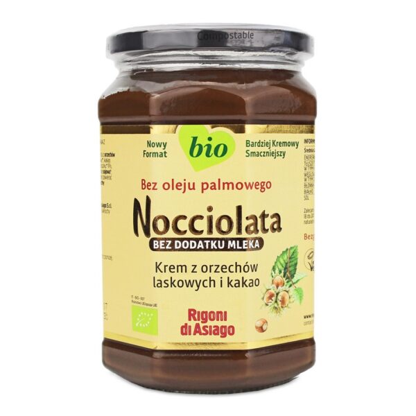 Krem wegański z orzechów laskowych i kakao bezglutenowy BIO 650 g — Rigoni Di Asiago
