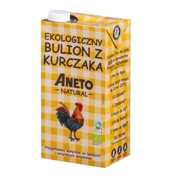 Bulion drobiowy w płynie bezglutenowy BIO 1 L — Aneto Natural