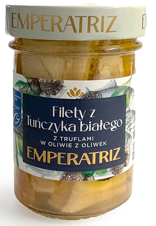 Tuńczyk biały filety MSC w oliwie z oliwek z truflą 180 g (słoik) — Emperatriz