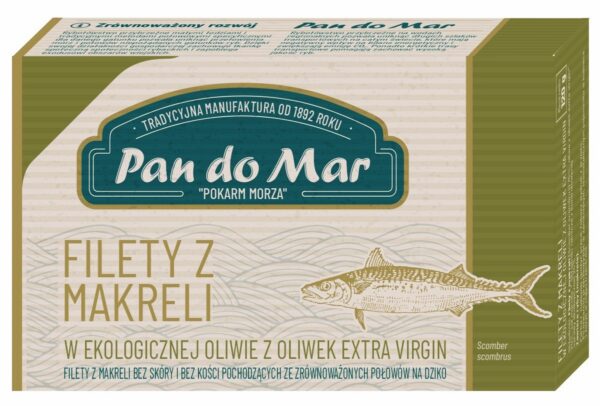 Makrela filety w BIO oliwie z oliwek extra virgin 120 g — Pan Do Mar