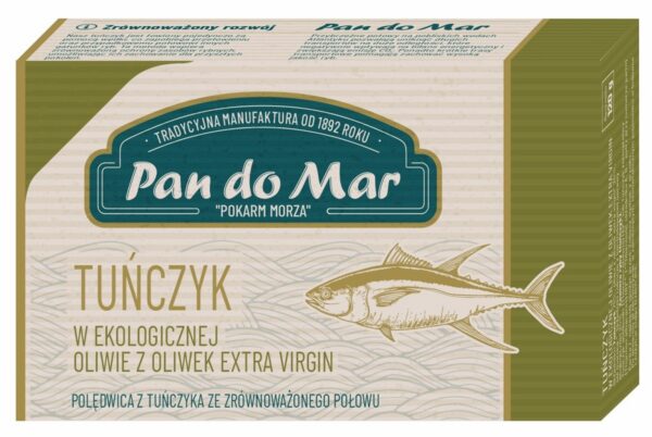 Tuńczyk w BIO oliwie z oliwek extra virgin 120 g — Pan Do Mar
