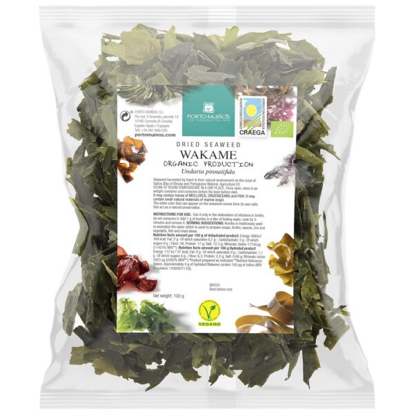 Algi morskie suszone, wakame BIO 100 g — Porto Muinos