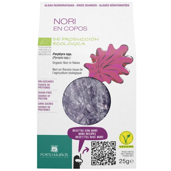Algi morskie suszone, nori płatki BIO 25 g — Porto Muinos