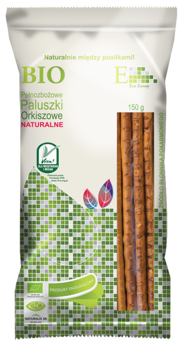 Paluszki orkiszowe pełnoziarniste naturalne BIO 150 g — Envoy