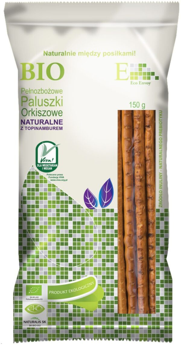 Paluszki orkiszowe pełnoziarniste naturalne z topinamburem BIO 150 g — Envoy