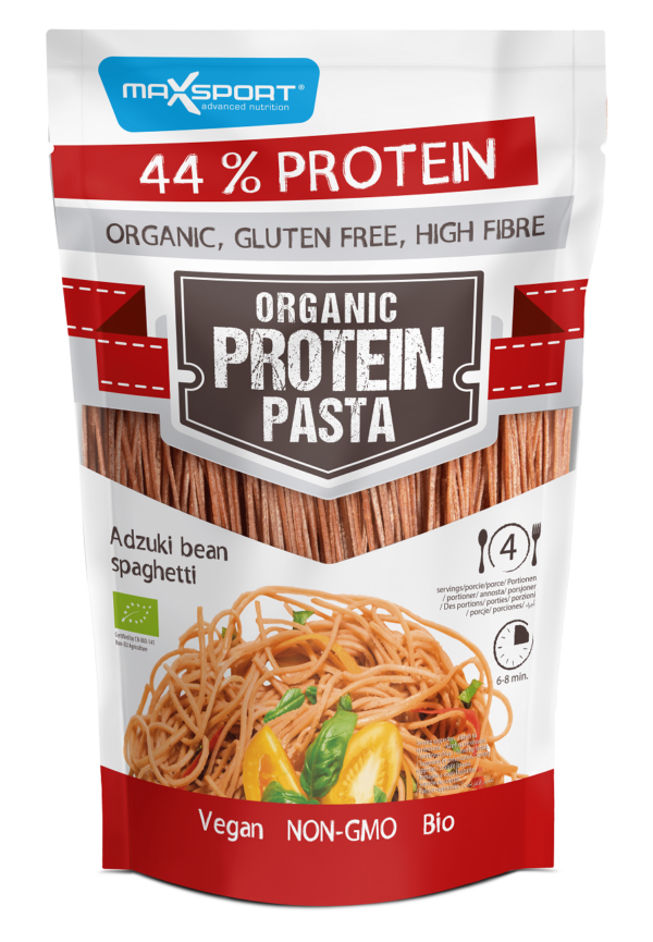 Makaron proteinowy (z soi i fasoli czerwonej adzuki) spaghetti bezglutenowy BIO 200 g — Maxsport