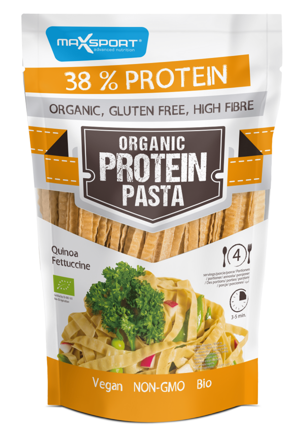 Makaron proteinowy (z soi zielonej i quinoa) fettuccine bezglutenowy BIO 200 g — Maxsport