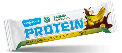 Baton proteinowy bananowy w czekoladzie mlecznej bezglutenowy 50 g — Maxsport