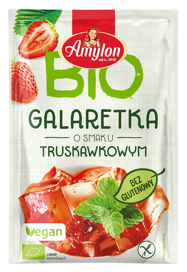 Galaretka z agarem o smaku truskawkowym bezglutenowa BIO 40 g — Amylon
