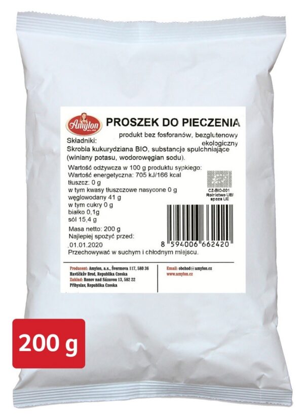 Proszek do pieczenia bezglutenowy BIO 200 g — Amylon