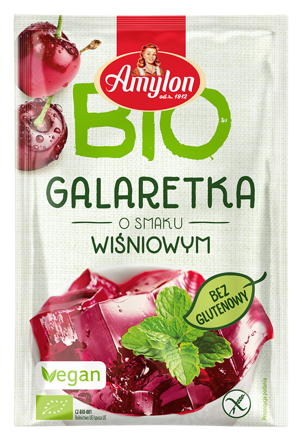 Galaretka z agarem o smaku wiśniowym bezglutenowa BIO 40 g — Amylon