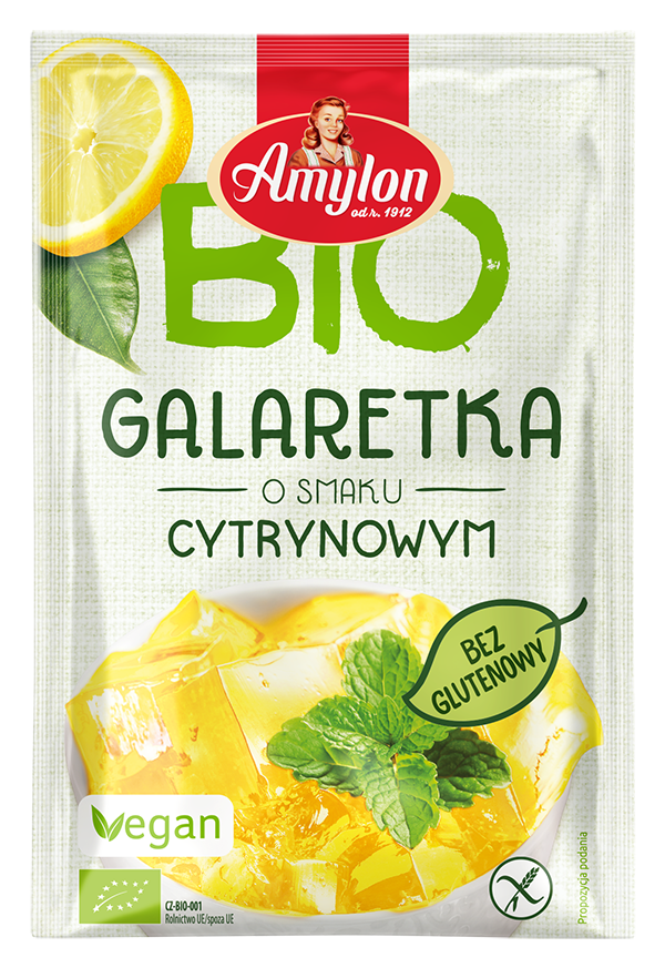 Galaretka z agarem o smaku cytrynowym bezglutenowa BIO 40 g — Amylon