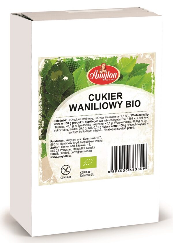 Cukier z wanilią Bourbon bezglutenowy BIO 100 g — Amylon