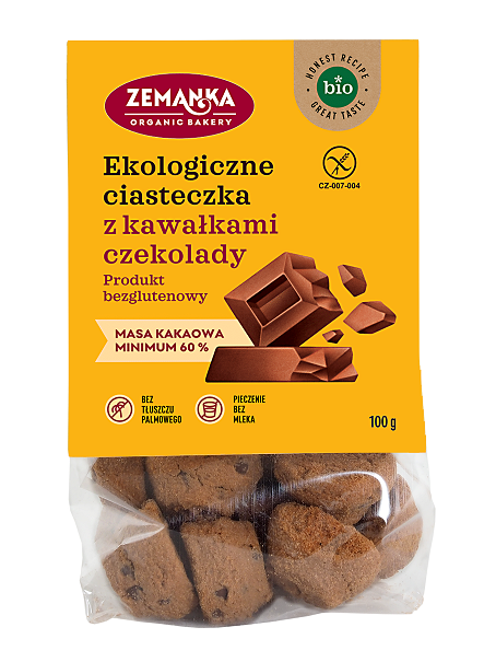 Ciastka z czekoladą bezglutenowe BIO 100 g — Zemanka