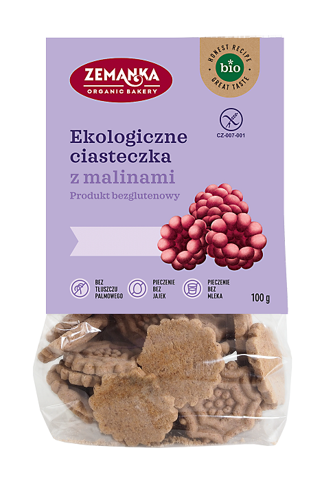 Ciastka malinowe bezglutenowe BIO 100 g — Zemanka