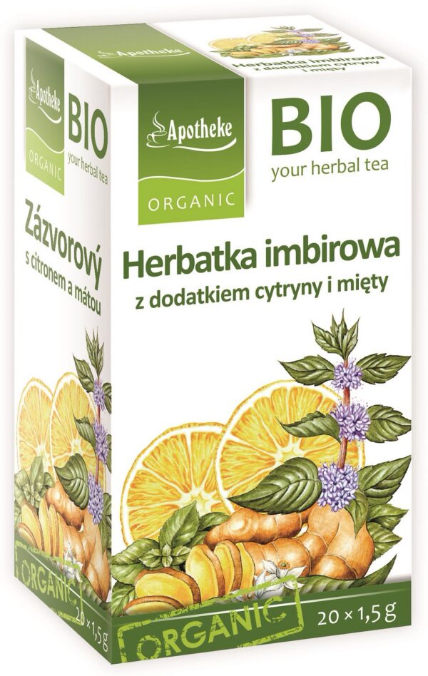 Herbatka imbirowa z cytryną i miętą BIO (20 x 1,5 g) 30 g — Apotheke