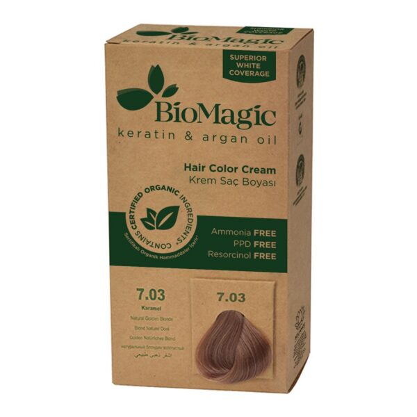 Farba do włosów złoty blond (7.03) 250 g — Biomagic