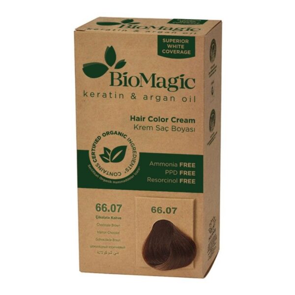 Farba do włosów czekoladowy brąz (66.07) 250 g — Biomagic