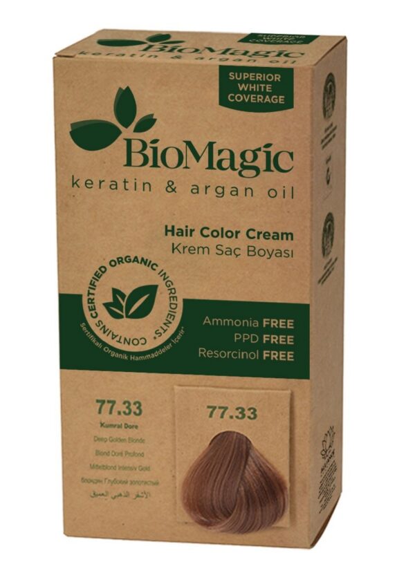 Farba do włosów głęboki złoty blond (77.33) 250 g — Biomagic