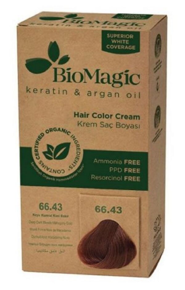 Farba do włosów bardzo ciemny mahoniowy blond (66.43) 250 g — Biomagic