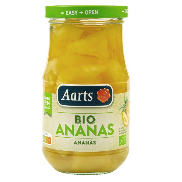 Ananas kawałki w lekkim syropie BIO 350 g (190 g) (słoik) — Aarts