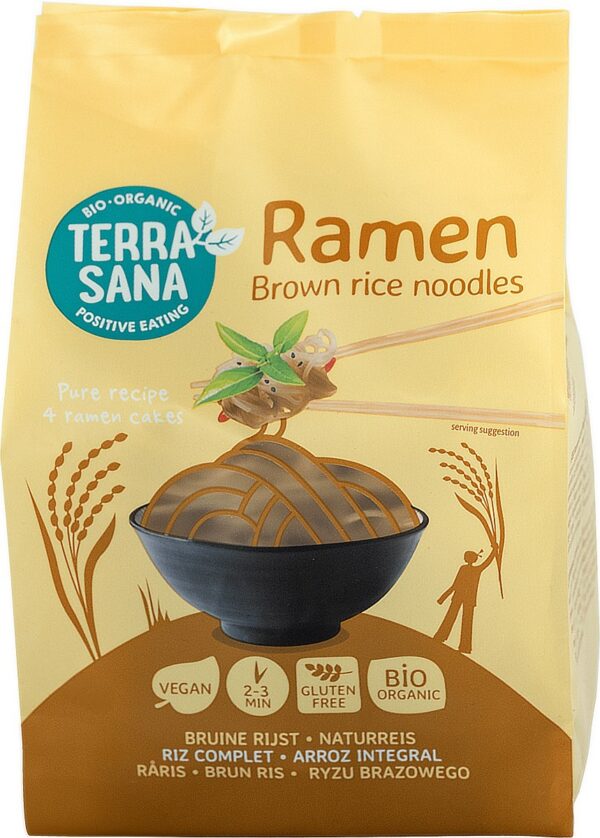 Makaron (ryżowy razowy) noodle ramen bezglutenowy BIO 280 g — Terrasana