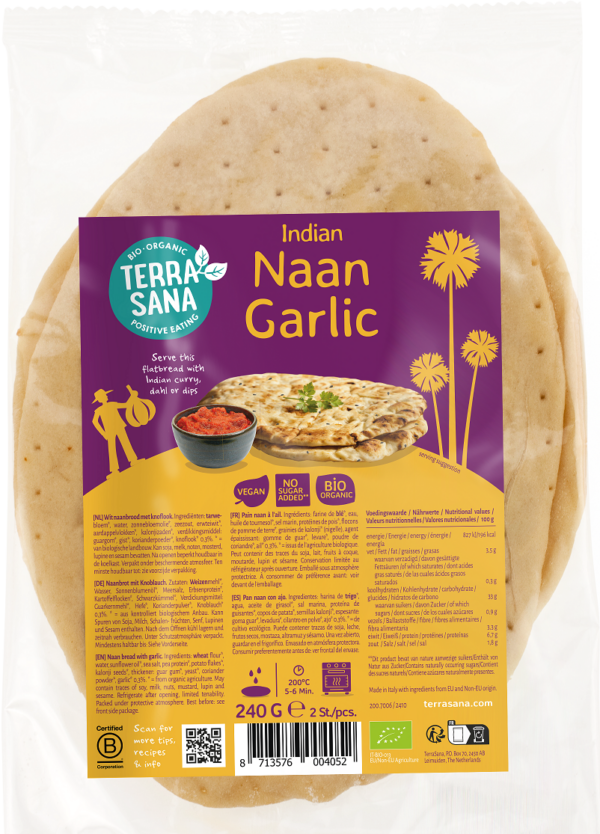 Chleb naan czosnkowy BIO 240 g — Terrasana