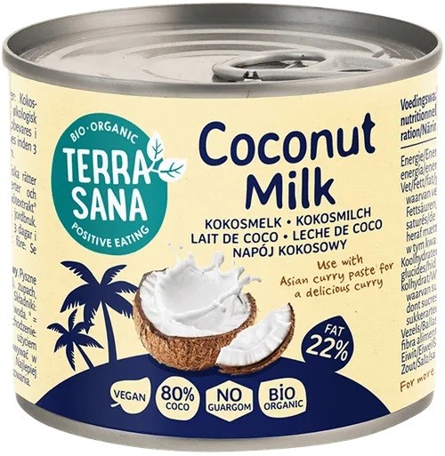 Coconut Milk, napój kokosowy bez gumy guar (22 % tłuszczu) BIO 200 ml — Terrasana
