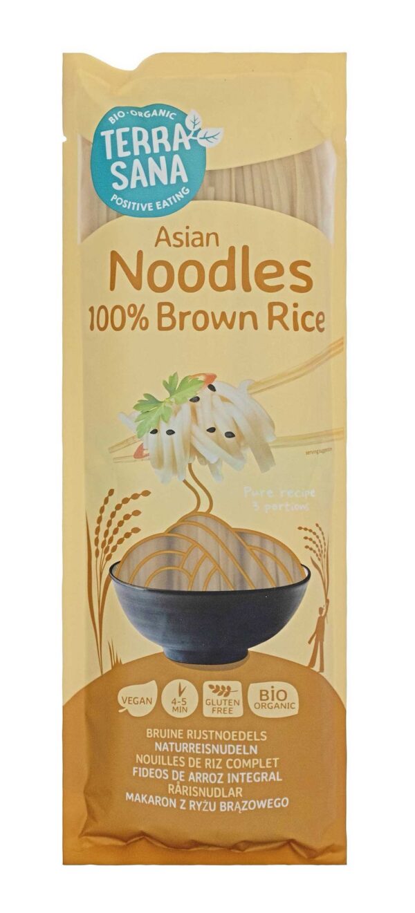 Makaron (ryżowy razowy) noodle spaghetti bezglutenowy BIO 250 g — Terrasana