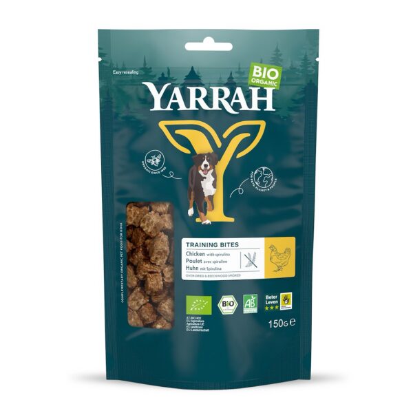 (Dla psa) przysmak, kostki treningowe z kurczakiem i spiruliną BIO 150 g — Yarrah