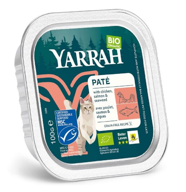(Dla kota) pasztet z łososia z algami morskimi BIO 100 g — Yarrah
