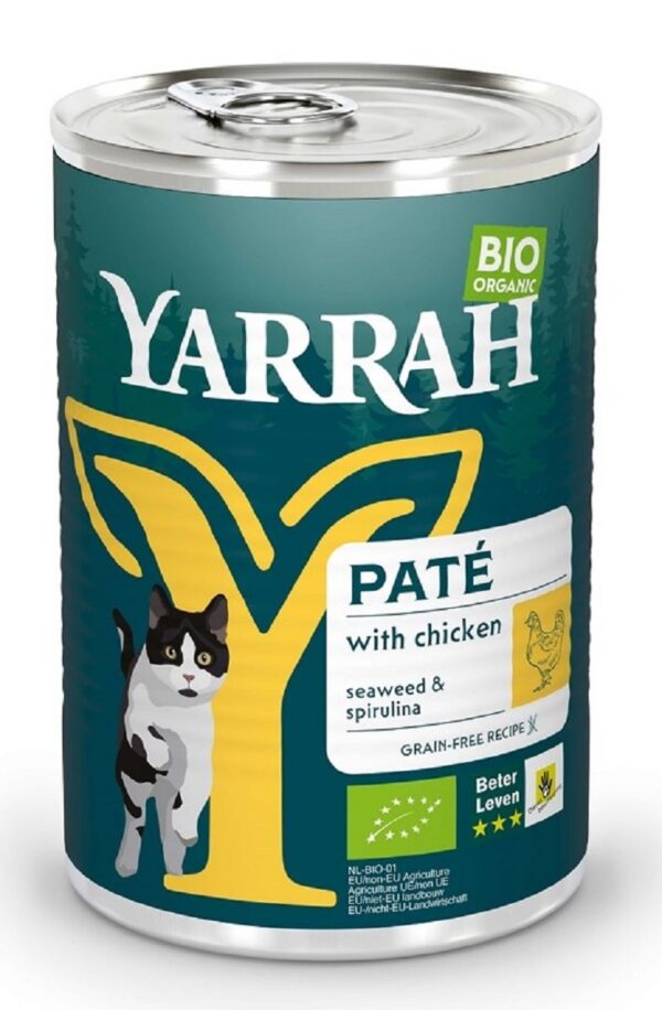 (Dla kota dorosłego) pasztet z kurczaka z algami morskimi BIO 400 g — Yarrah