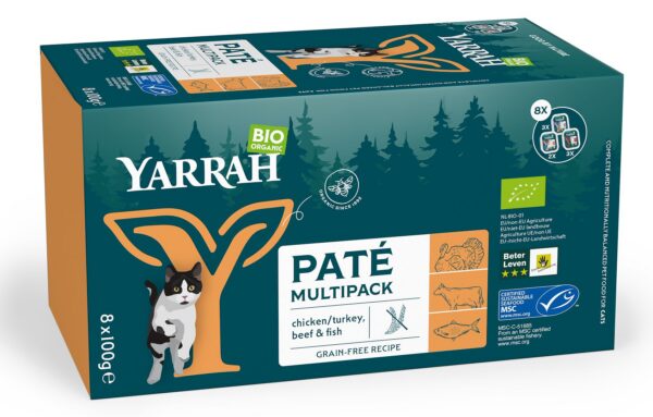 (Dla kota) multipack pasztet BIO (8 x 100 g) 800 g — Yarrah