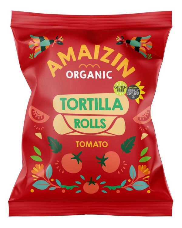 Chipsy tortilla kukurydziane pomidorowe bezglutenowe BIO 100 g — Amaizin