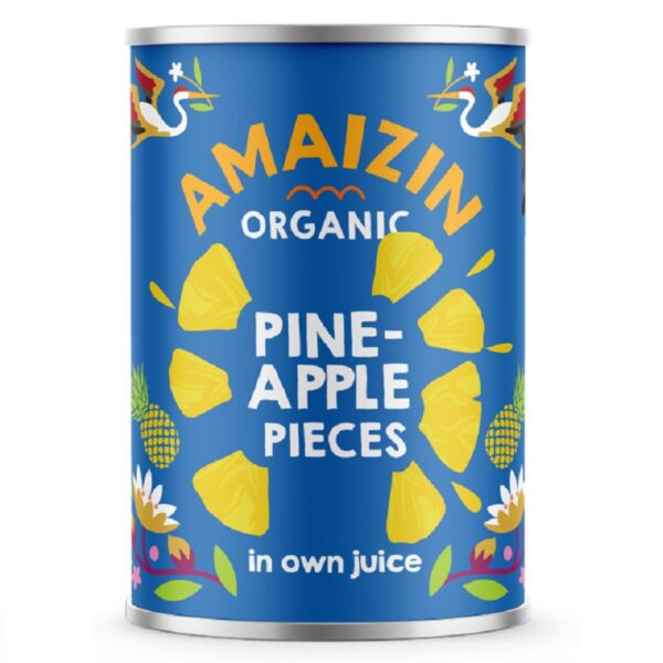 Ananas kawałki w soku własnym BIO 400 g (250 g) — Amaizin