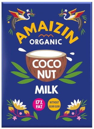Coconut Milk, napój kokosowy bez gumy guar (17 % tłuszczu) BIO 500 ml (karton) — Amaizin