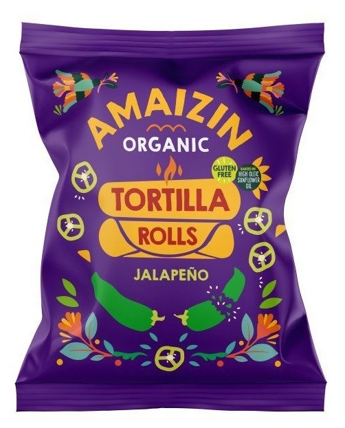 Chipsy tortilla kukurydziane o smaku jalapeno bezglutenowe BIO 100 g — Amaizin