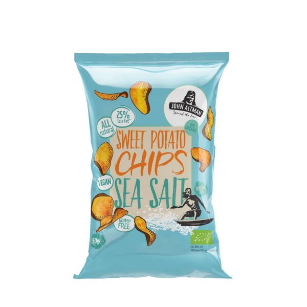 Chipsy z batatów z solą morską bezglutenowe BIO 90 g — John Altman