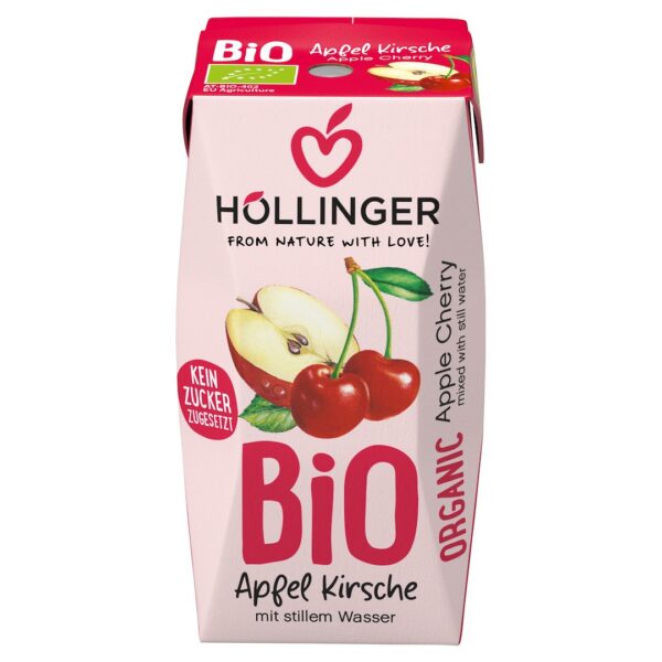 Nektar jabłkowo-wiśniowy bez dodatku cukrów BIO 200 ml — Hollinger