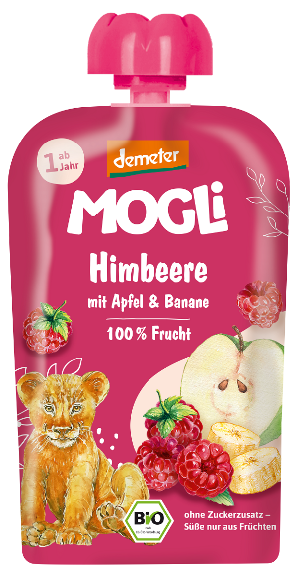 Mus jabłko-banan-malina bez dodatku cukrów od 1 roku Demeter BIO 100 g — Mogli