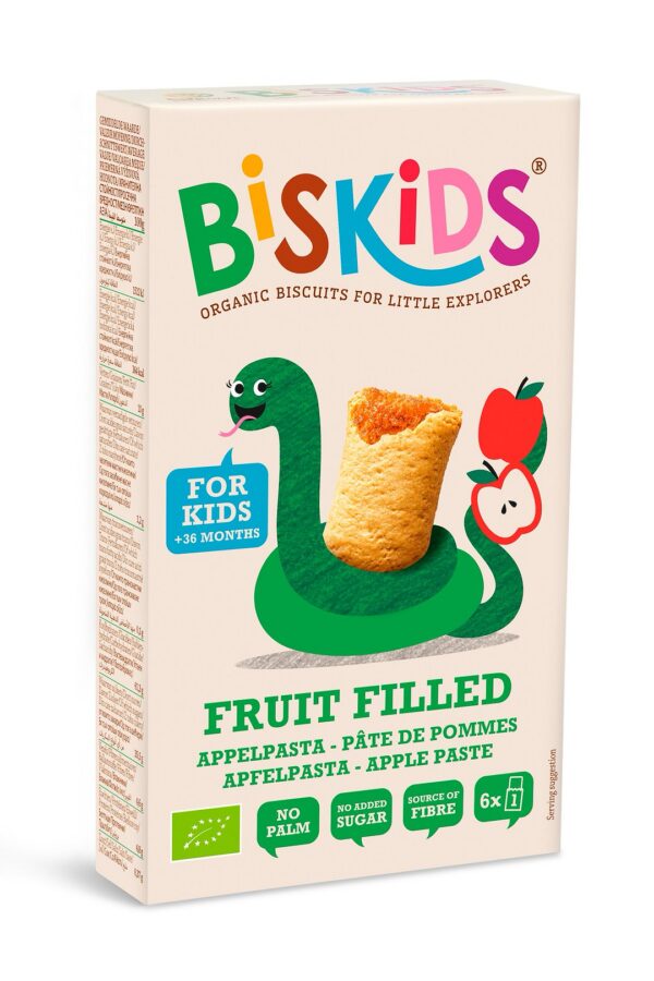 Ciasteczka z nadzieniem jabłkowym od 3 roku BIO 120 g — Biskids