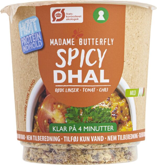 Danie błyskawiczne proteinowe dal pikantny BIO 60 g — Madame Butterfly