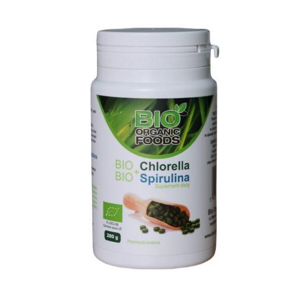 Chlorella pyrenoidosa + spirulina BIO 560 tabletek — Bio Organic Foods