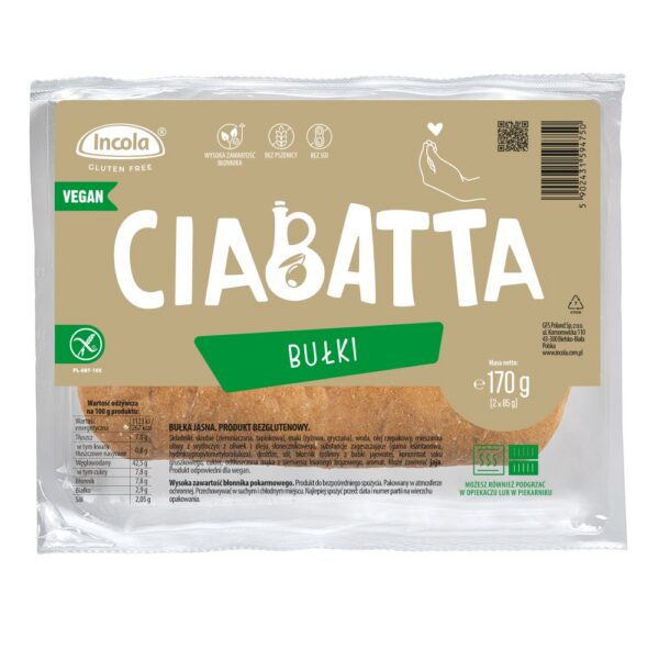 Bułki ciabatta bezglutenowe (2 szt.) 170 g — Incola