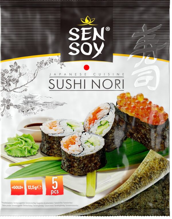 Algi nori prażone do sushi (5 szt.) 12,5 g — Sen Soy