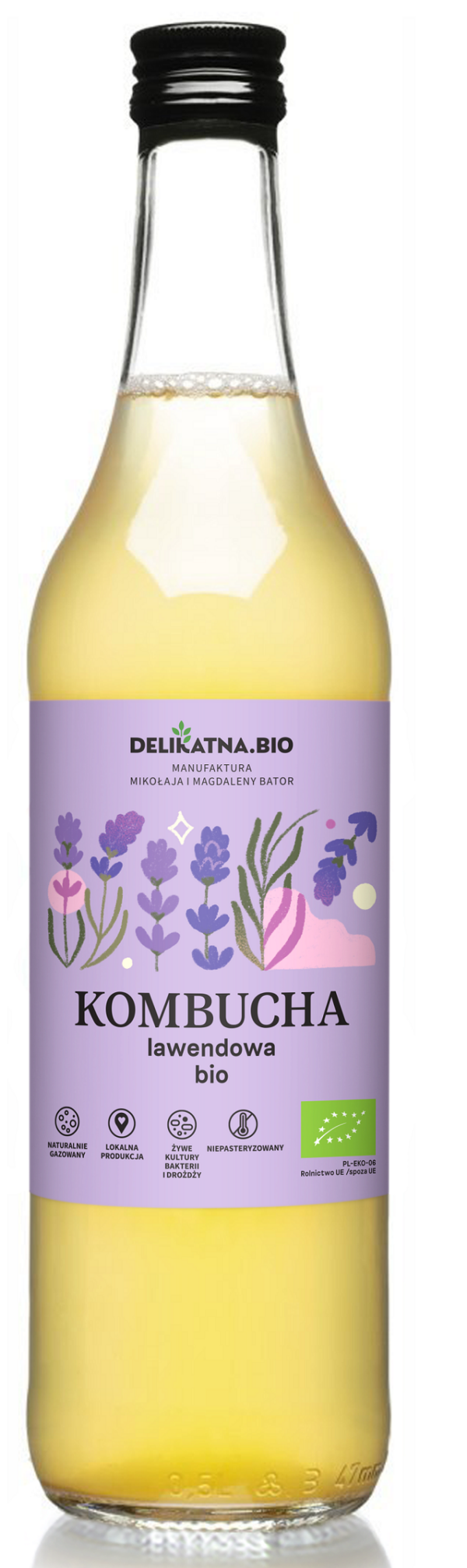 Kombucha lawendowa BIO 500 ml — Delikatna